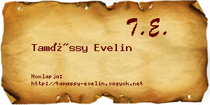 Tamássy Evelin névjegykártya